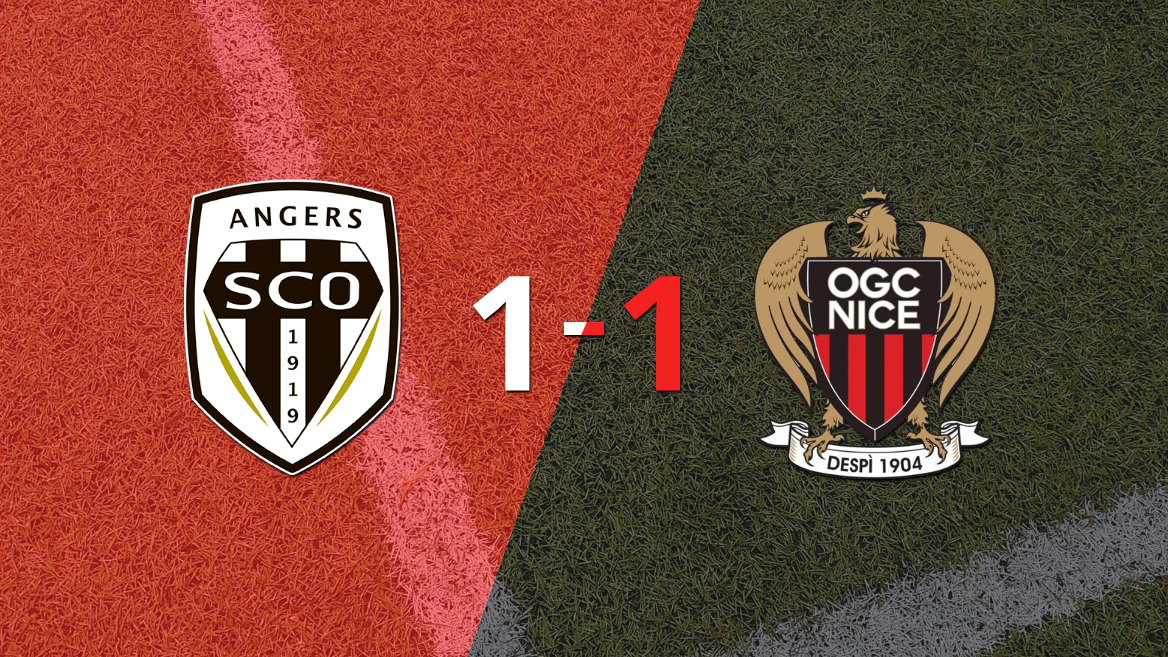 Nice logró sacar el empate a 1 gol en casa de Angers