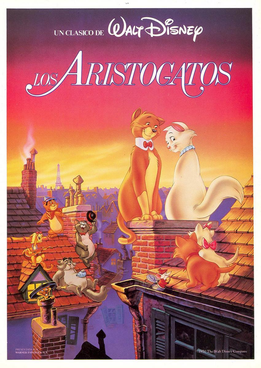 Póster de "Los aristogatos", popular película animada de Disney de 1970. (Disney)