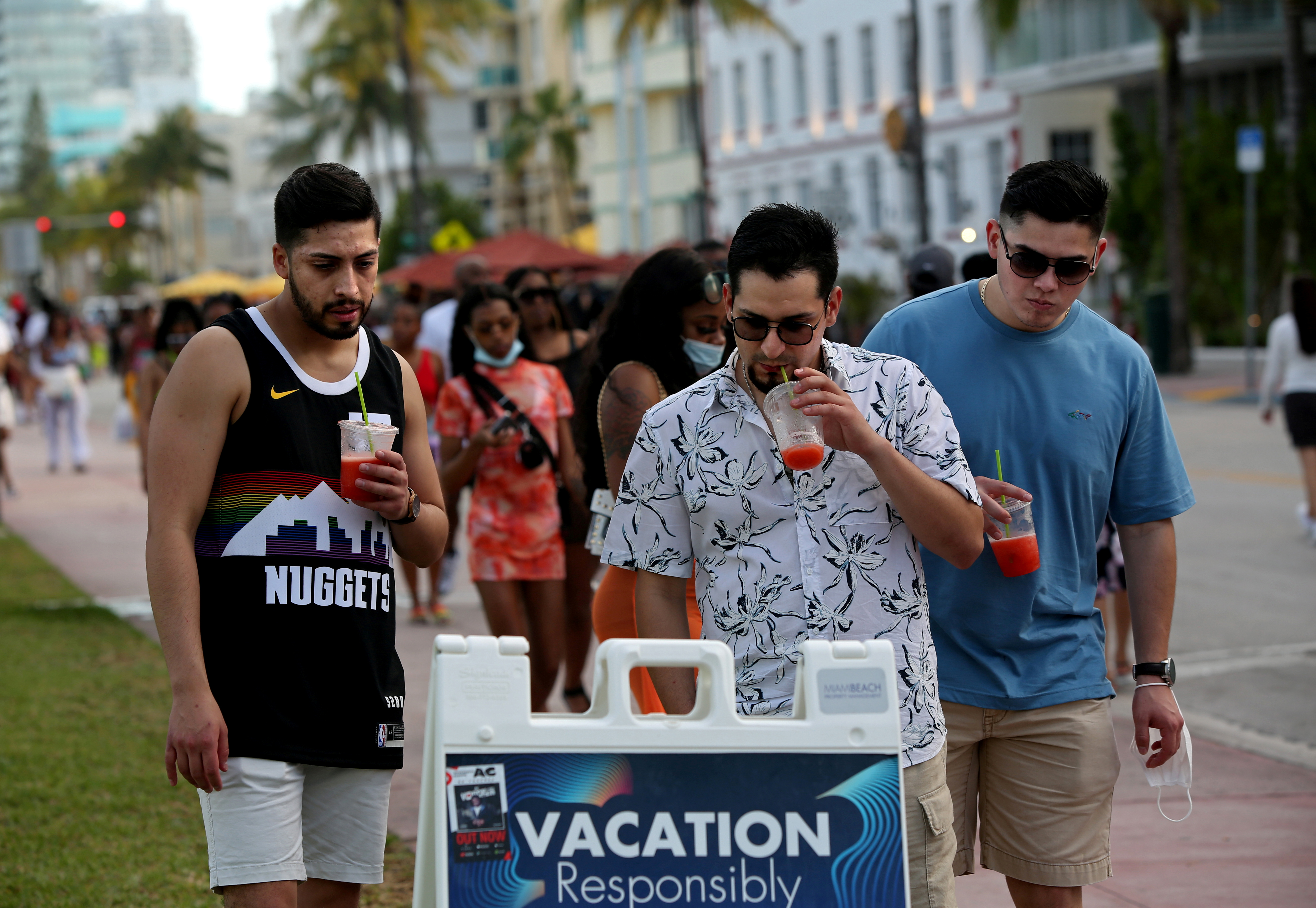 Turistas en Miami Beach
