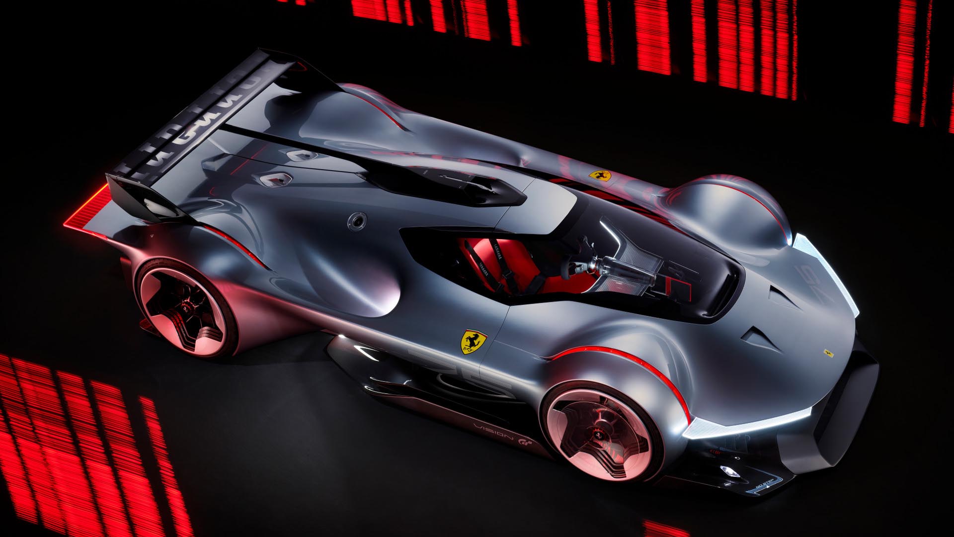 El paso del aire por los laterales del habitáculo hasta el alerón trasero es una de las innovaciones del Ferrari Vision Gran Turismo