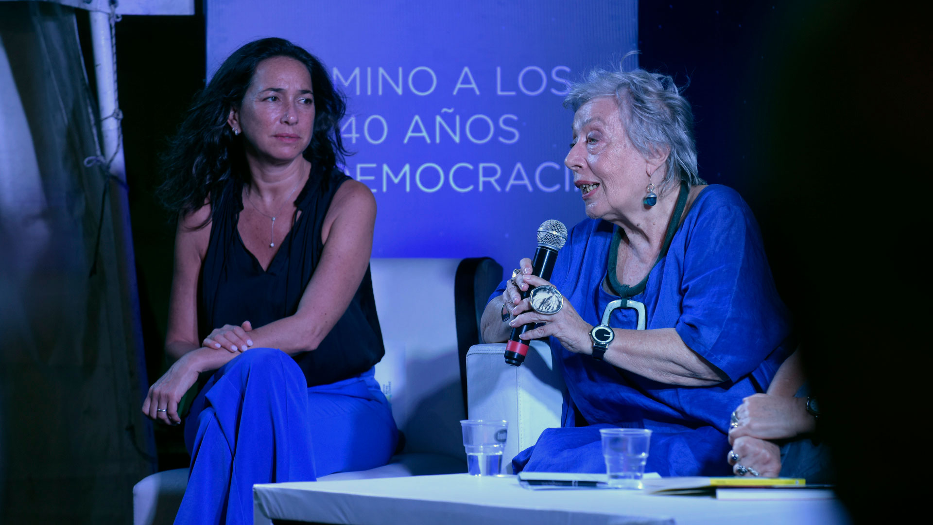 La reconocida periodista y exsenadora Norma Morandini participó de la charla “Mujeres, escritura y memoria”, en "La noche de las librerías" acompañada de Luisa Valenzuela y Patricia Tapattá (Gustavo Gavotti)