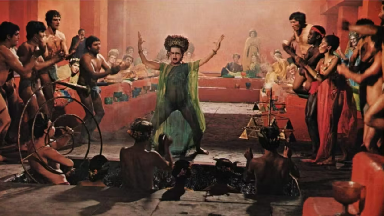 Fiesta de Trimalción, escena de la película de Fellini, "Satiricón", de 1969