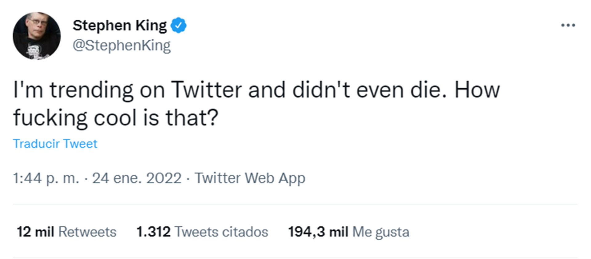 In addition to dealing with current issues such as abortion or inflation, Stephen King often uses Twitter to make jokes and show that he is as adept at humor as he is at terror.