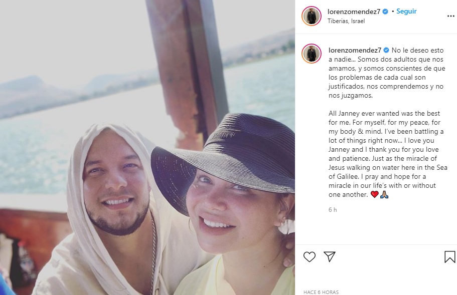Lorenzo expresó su sentir en un mensaje en Instagram