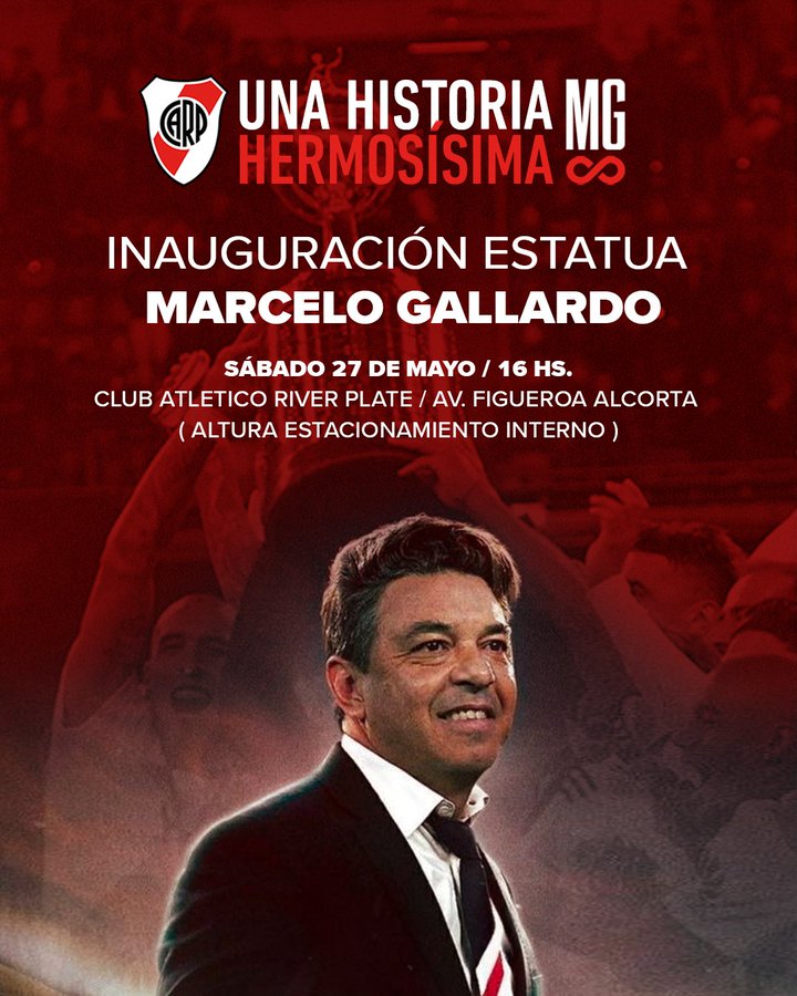 El comunicado de River Plate sobre la inauguración de la estatua de Marcelo Gallardo
