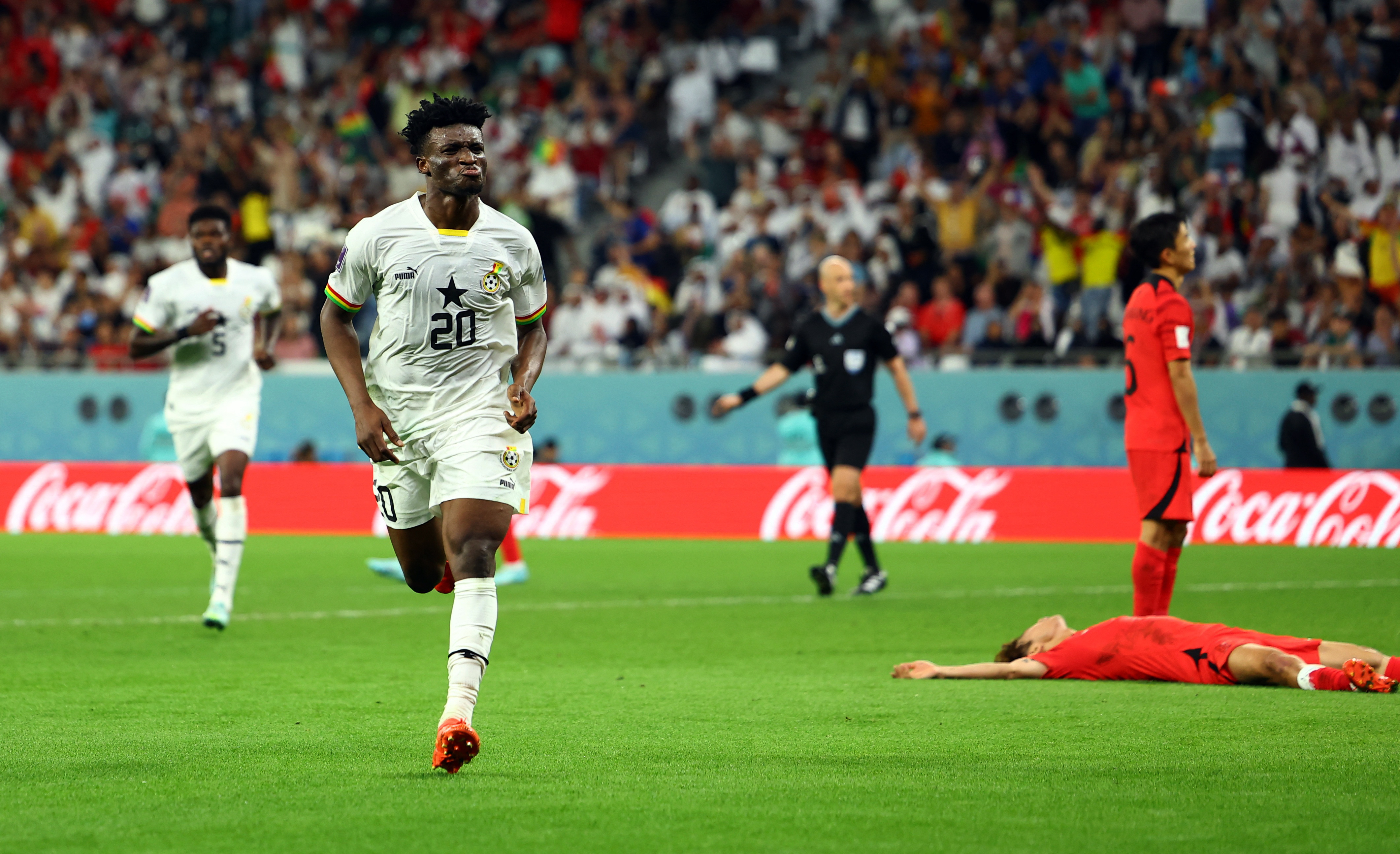 Mohammed Kudus marcó el tercer gol de Ghana para volverlos a enviar por arriba en el marcador. Imagen: REUTERS/Molly Darlington