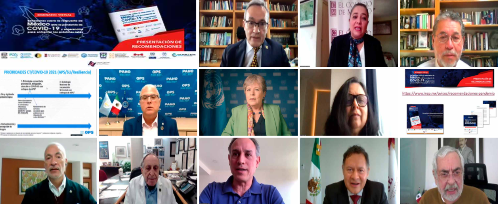 Instituciones educativas, gubernamentales e internacionales participaron en la presentación de resultados sobre COVID-19 organizada por la UNAM (Foto: captura de pantalla)