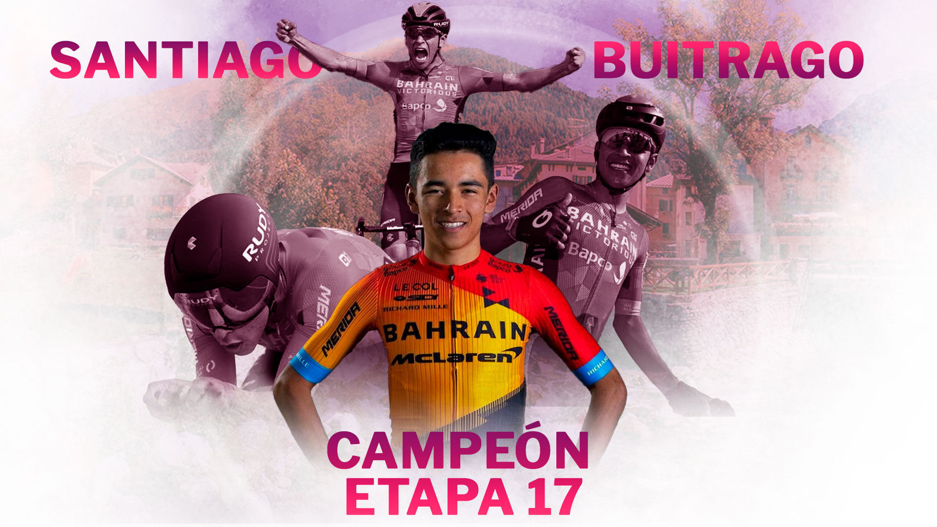 El colombiano se convirtió en el ciclista cafetero más joven en ganar una etapa de la tradicional carrera europea (Diseño a partir de fotografías, Jesús Aviles Ortiz/Infobae).