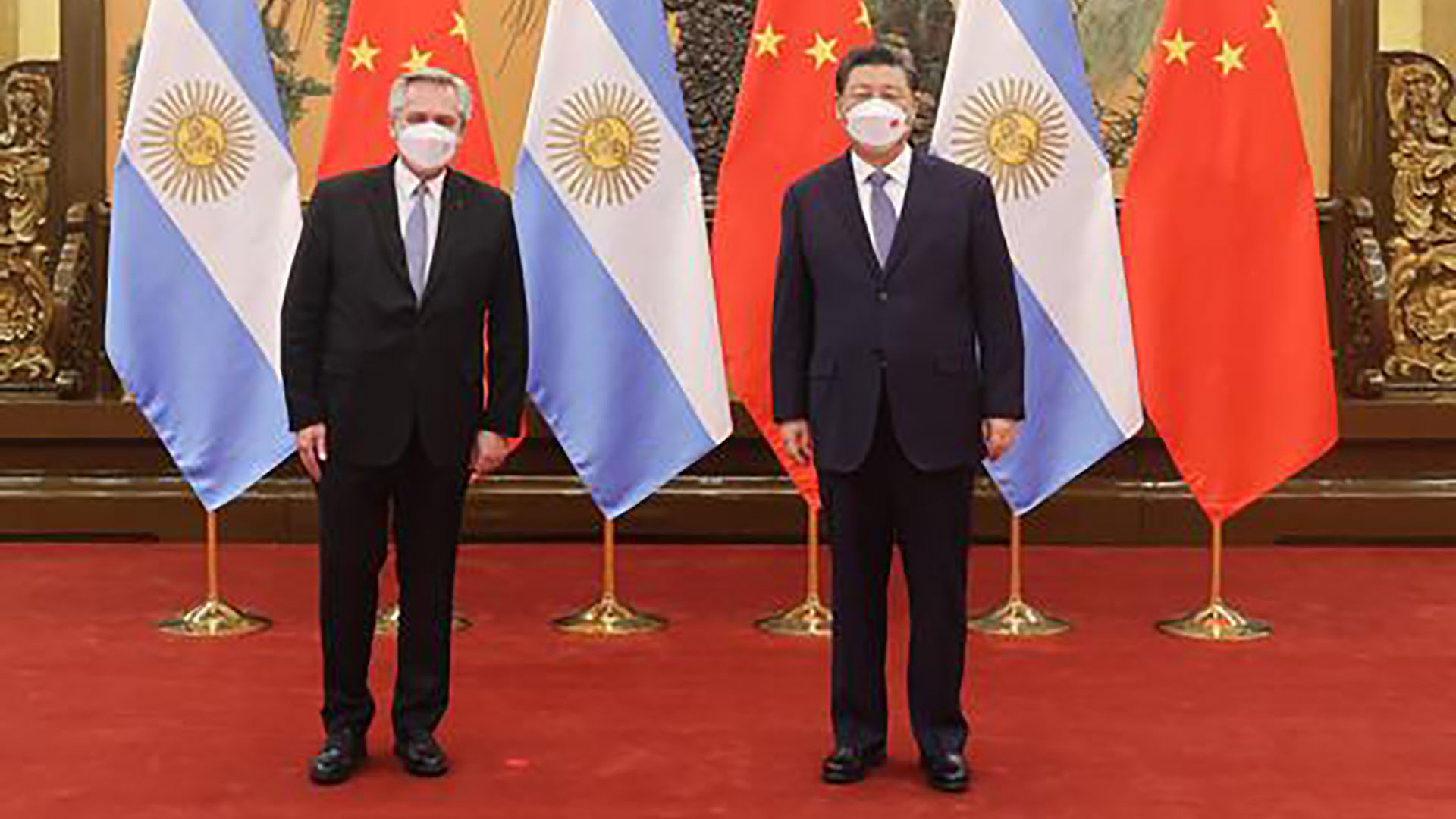 Alberto Fernández y Xi Jinping durante su encuentro en Beijing