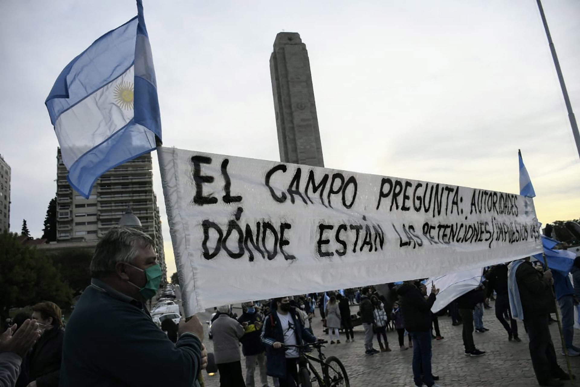 Los productores agropecuarios fueron una parte importante de la marcha de este jueves