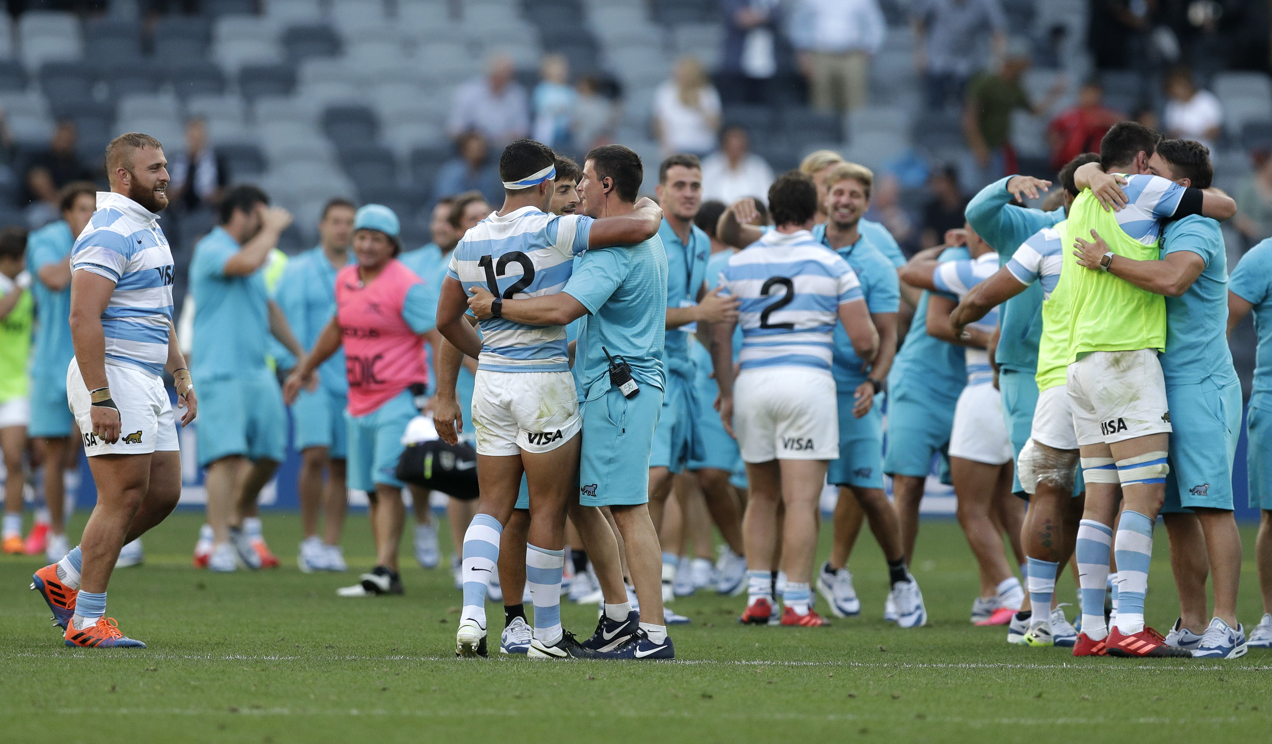 Salvo el 3-3 parcial en el comienzo del encuentro, el conjunto argentino siempre fue arriba en el tanteador (AP Photo/Rick Rycroft)