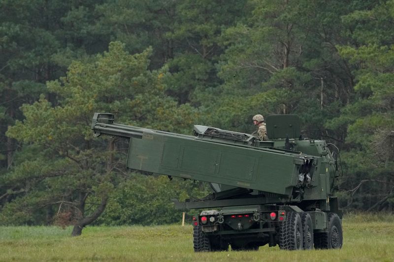 An M142 High Mobility Artillery Rocket System (HIMARS) takes part in a military exercise near Liepaja, Latvia, September 26, 2022. REUTERS/Ints Kalnins/File