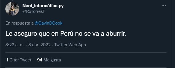 Por supuesto que no, y de seguro ya se enteró de lo que sucede por aquí.