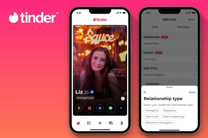 Tinder ofrece herramienta para indicar si los usuarios buscan relaciones poliamorosas. (Tinder)