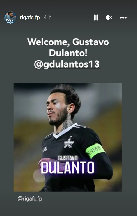 Los hinchas del Riga FC le dieron la bienvenida a Dulanto desde sus redes sociales (Foto: Instagram)