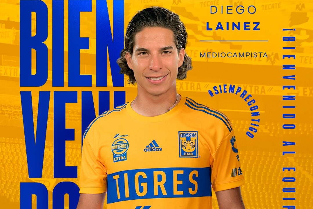Diego Lainez se convirtió en el refuerzo del club Tigres para el Clausura 2023 (Twitter/ @TigresOficial)
