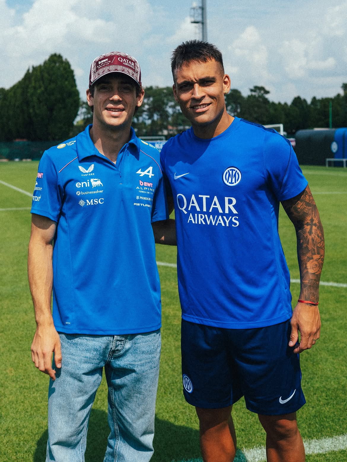 Colapinto visit&oacute; a Lautaro Mart&iacute;nez en Mil&aacute;n antes del Gran Premio de Italia: el gesto que sorprendi&oacute; al futbolista