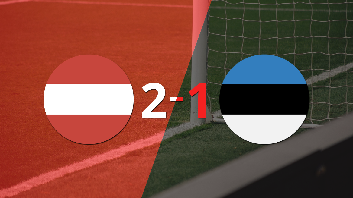Austria logra 3 puntos al vencer de local a Estonia 2-1
