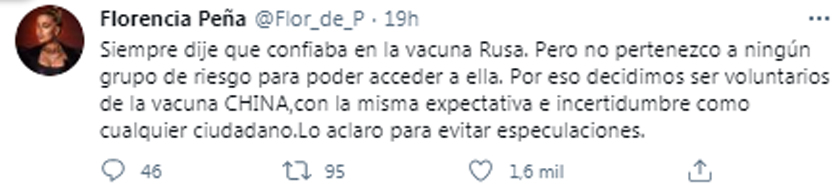 El mensaje de Flor Peña