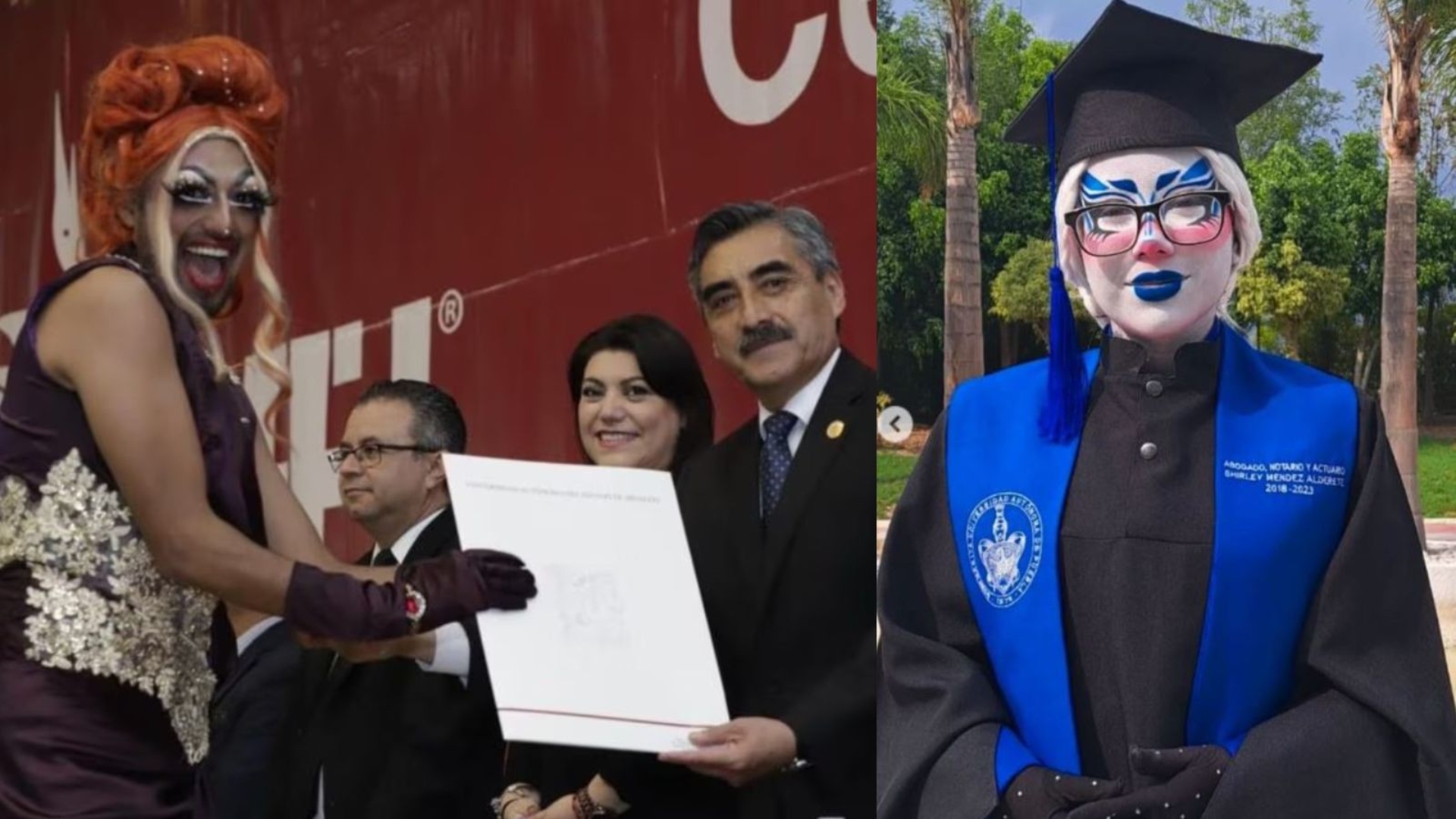 Jóvenes de Hidalgo y Puebla se graduaron de la universidad vestidos de Drag Queens y las redes estallaron