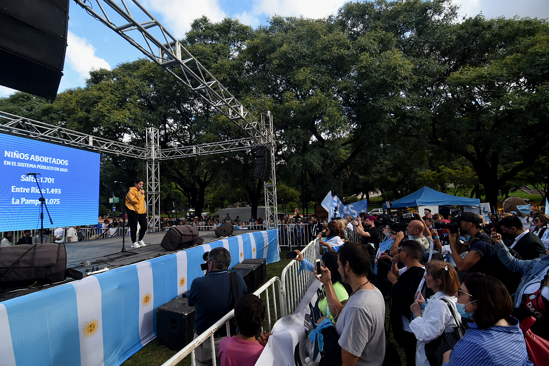 El acto central fue en la plaza Rubén Darío, frente a la Facultad de Derecho de la UBA