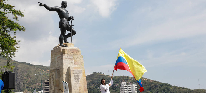 Cali realizó la entrega oficial de la estatua del fundador de la ciudad: Sebastián de Belalcázar