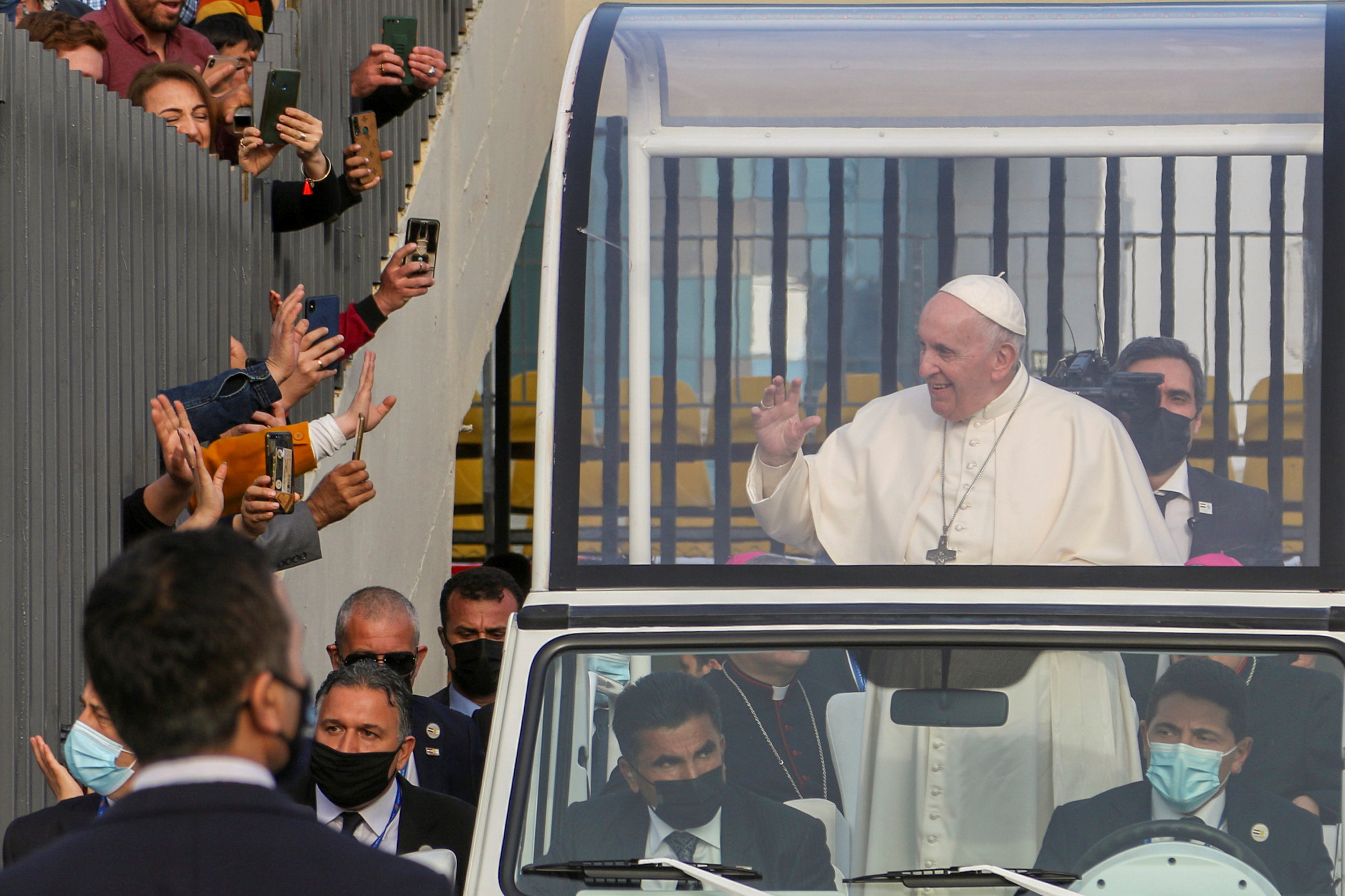 El papa Francisco durante su última gira internacional en Irak (Reuters)
