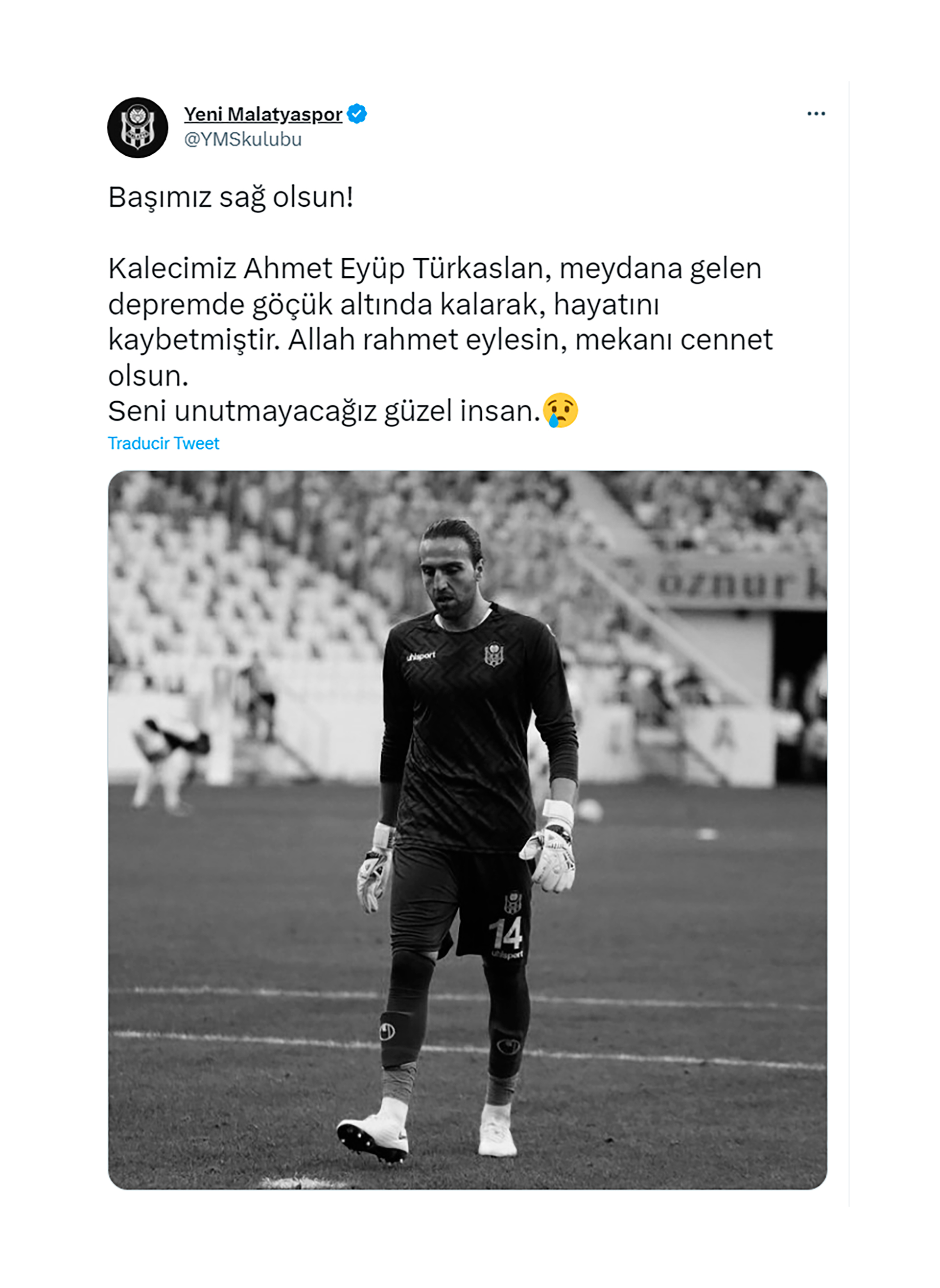 El comunicado oficial en las redes sociales del Malatyaspor