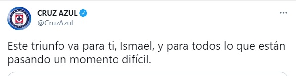 Mensaje de Cruz Azul (Foto: Twitter/@CruzAzul)