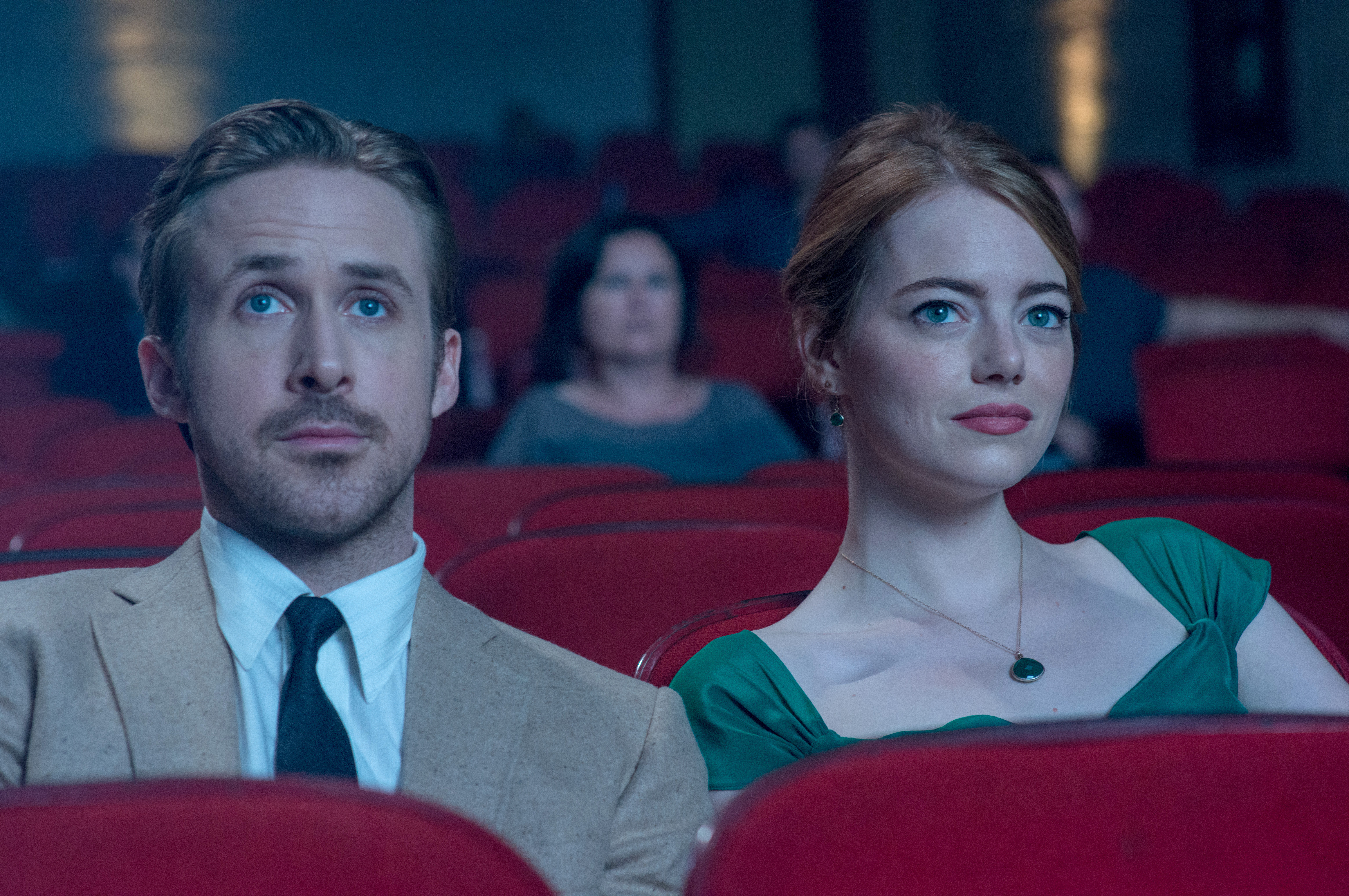 Sebastian (Ryan Gosling) y Mia (Emma Stone) en el musical "La La Land." MUST CREDIT: Dale Robinette, Lionsgate