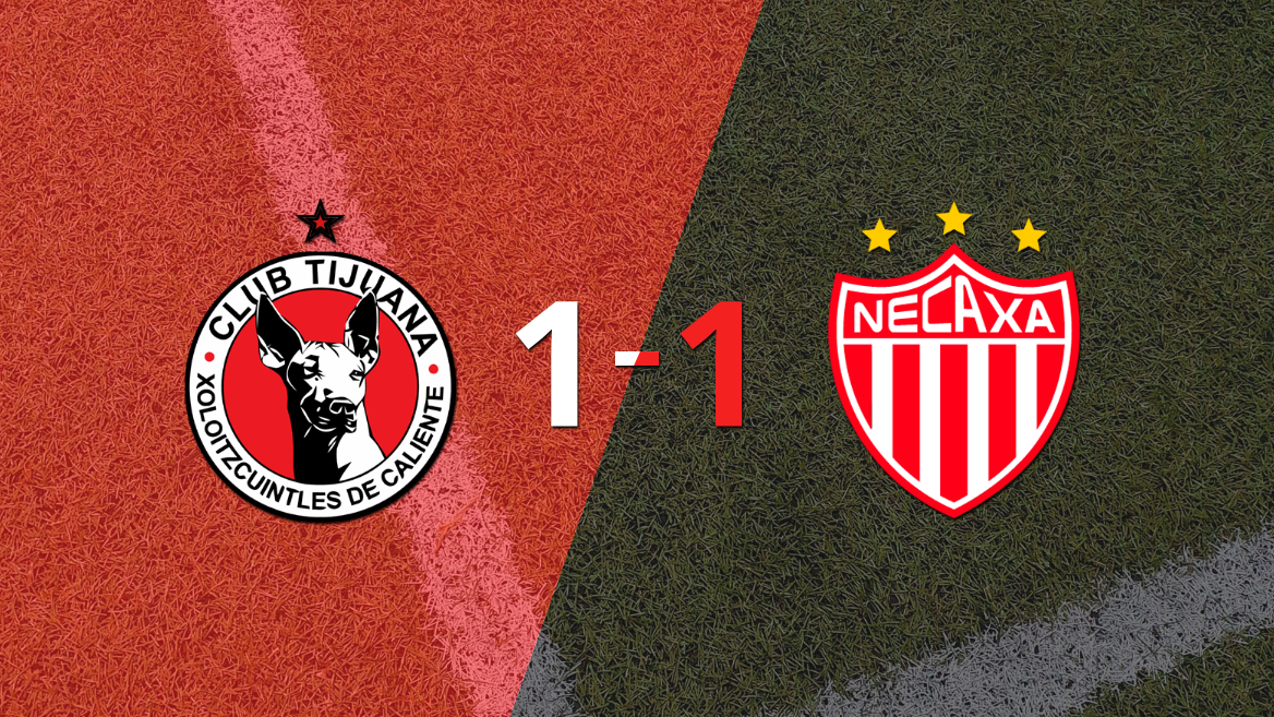 Necaxa logró sacar el empate a 1 gol en casa de Tijuana