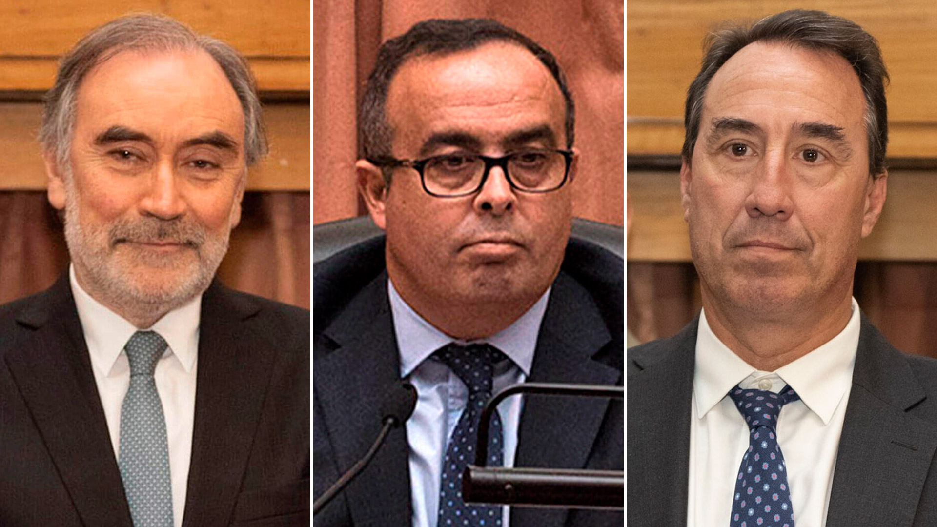 Los jueces Leopoldo Bruglia, Pablo Bertuzzi y Mariano Llorens