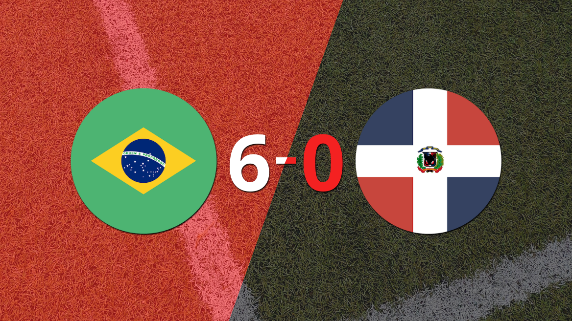 Brasil le pasó por encima 6-0 a Republica Dominicana