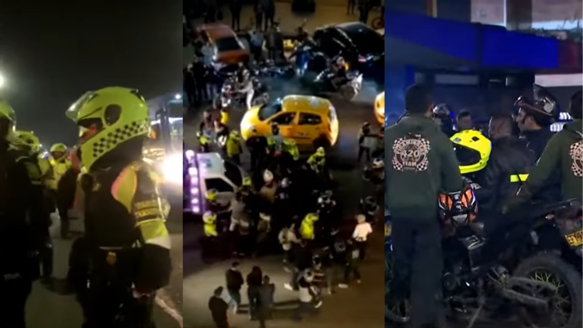 Protestas de motociclistas en Bogotá por supuesta persecución de parte de la Policía de Tránsito