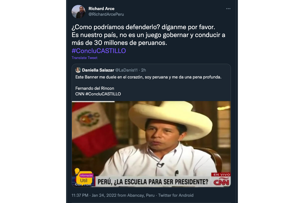 Pedro Castillo en CNN: estas fueron las reacciones en redes sociales