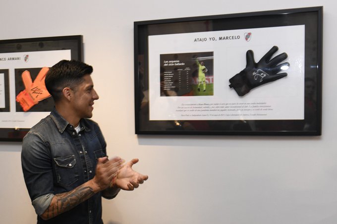 Enzo Pérez was honored by River Plate in a sector of the River Plate Museum (@RiverPlate)