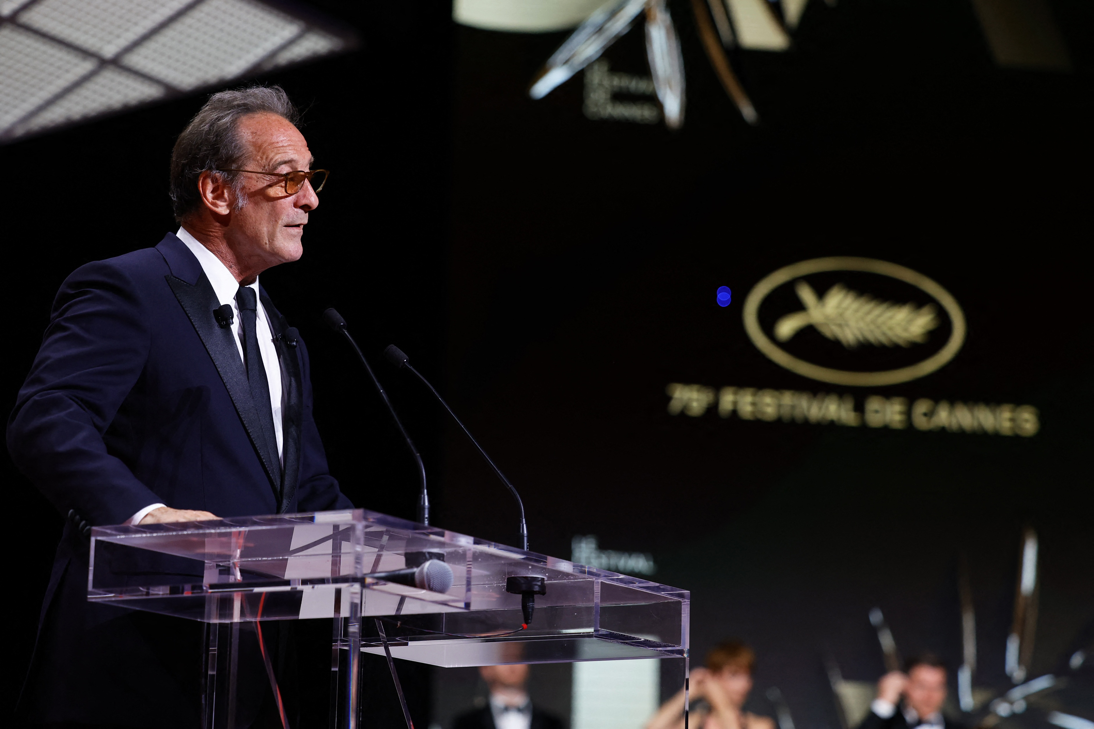 Vincent Lindon, President of the Jury, during the closing ceremony.  REUTERS/Sarah Meyssonnier