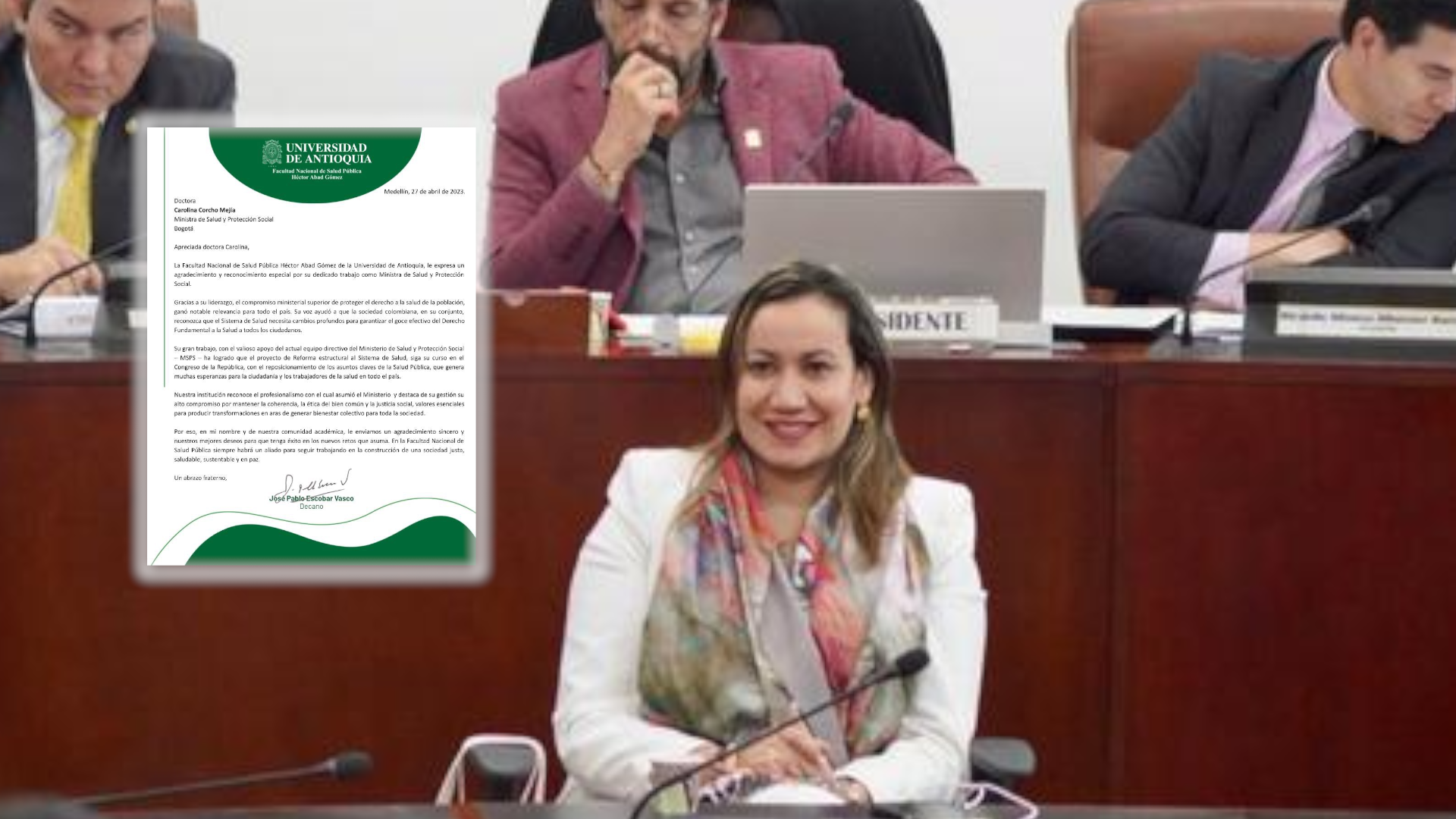 La exministra Carolina Corcho recibió un reconocimiento de la Universidad de Antioquia por defender la Salud  