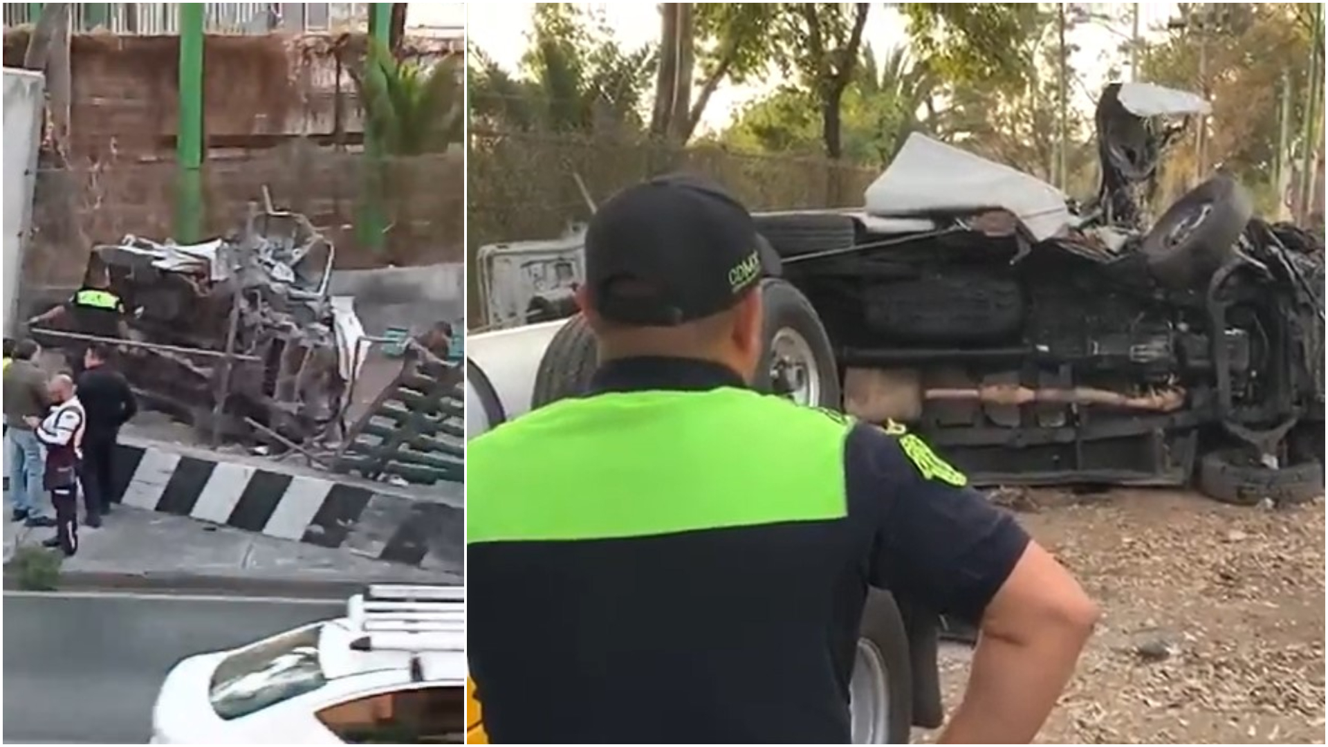 Aparatoso accidente en CDMX: camioneta volcó y terminó en instalaciones del Tren Ligero 