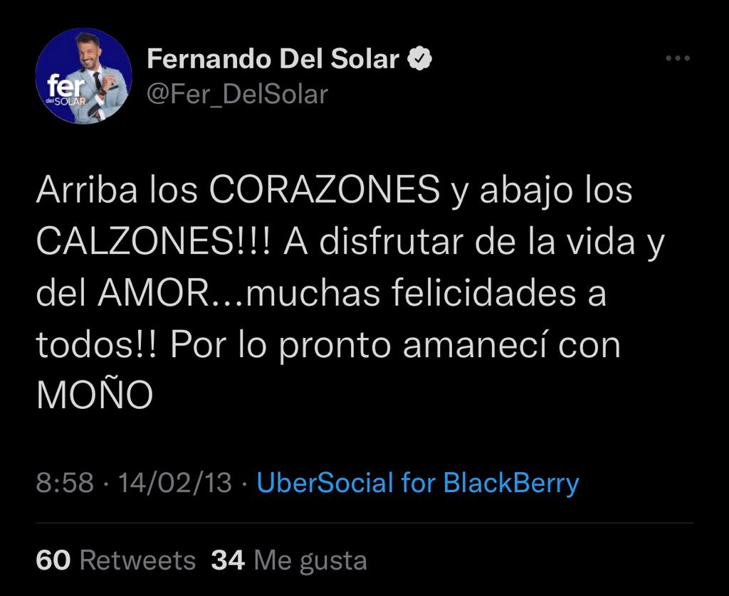 Fernando solía compartir la frase a través de sus redes sociales (Foto: Twitter/@Fer_DelSolar)