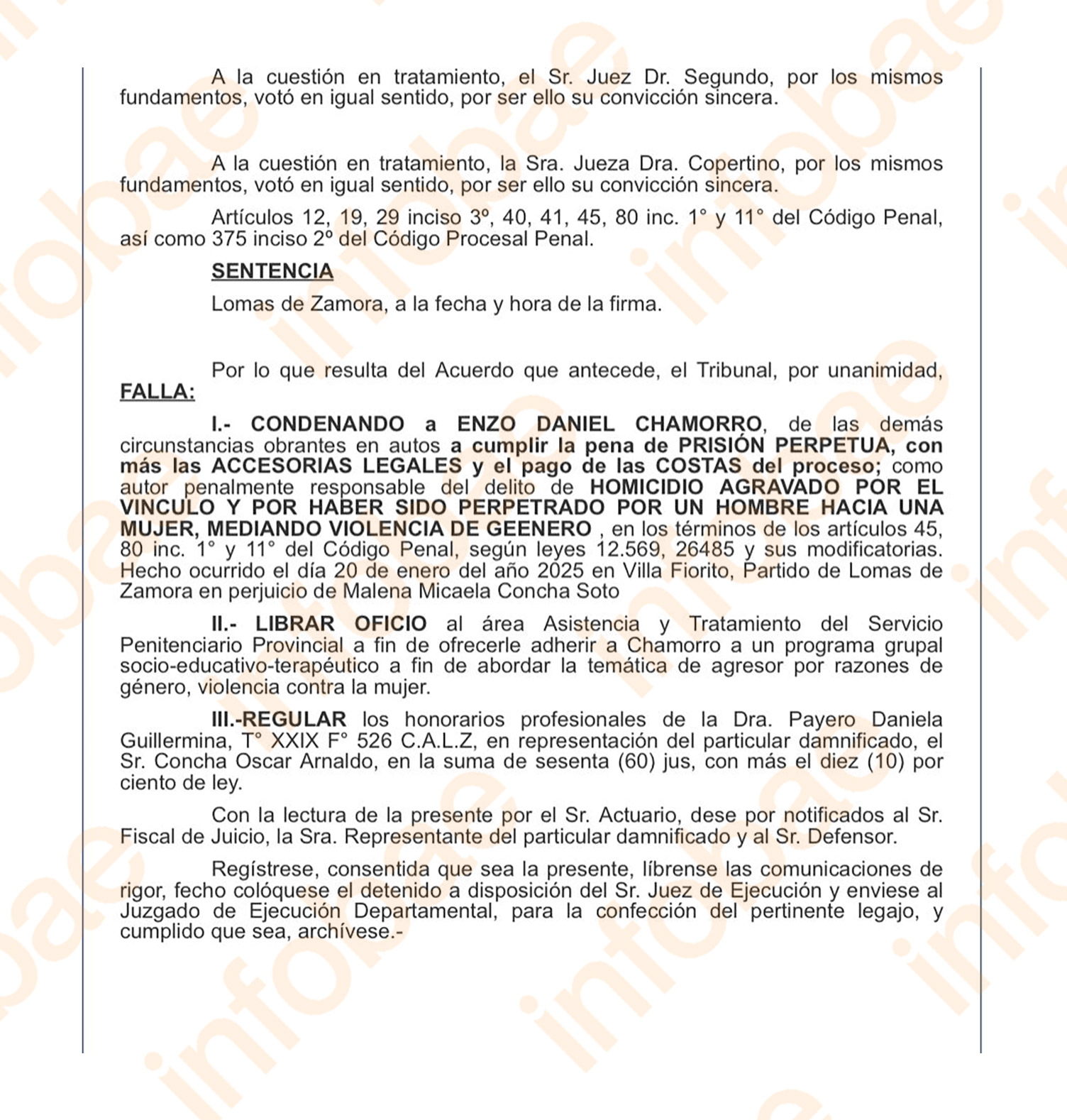 Femicidio de Malena Soto: condenaron a prisi&oacute;n perpetua al ex futbolista que degoll&oacute; a la joven en un hotel alojamiento 
