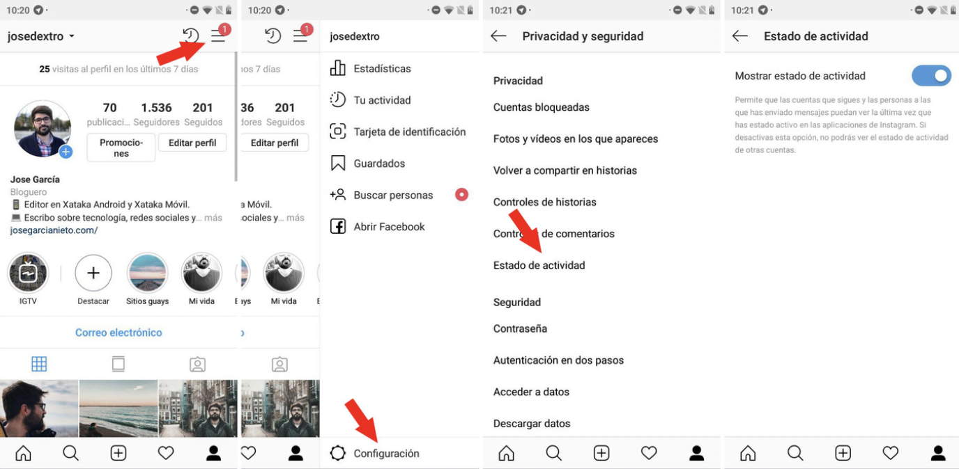 How to hide your last login on Instagram.  (photo: see how it's done)
