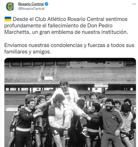 La publicación de Rosario Central para despedir a Marchetta