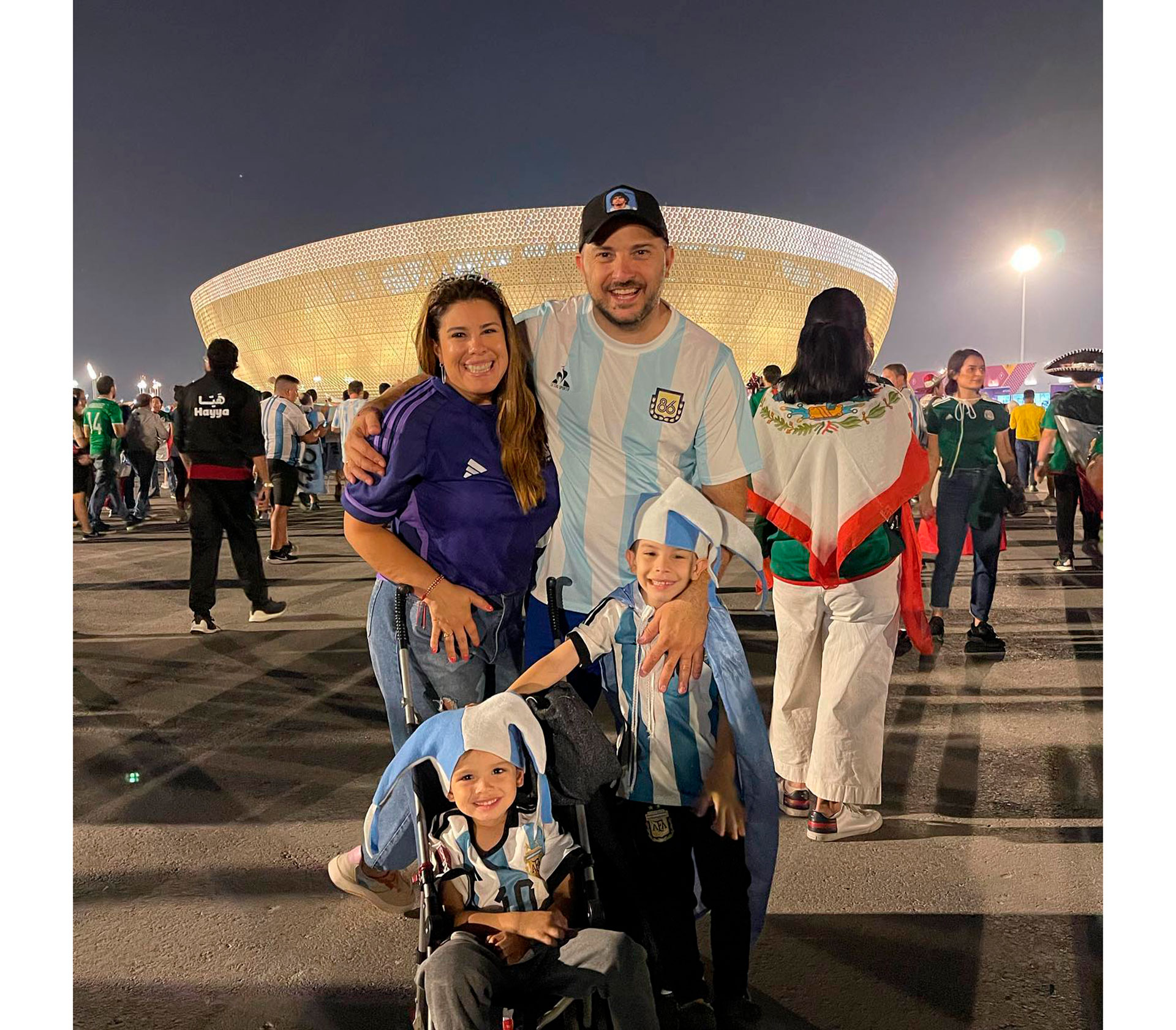 La familia completa viajó al Mundial Qatar 2022