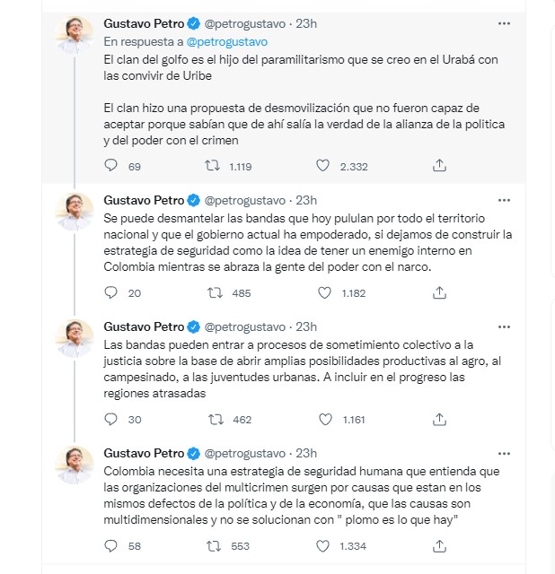 Uribe -Petro / Twitter