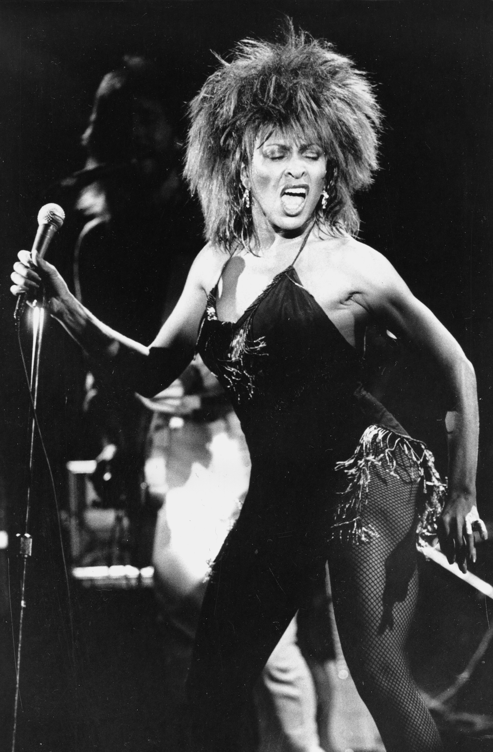 Tina Turner performs her hit "What's Love Got to Do With It" in Los Angeles on September 2, 1984. (PHOTO: AP/Phil Ramey)