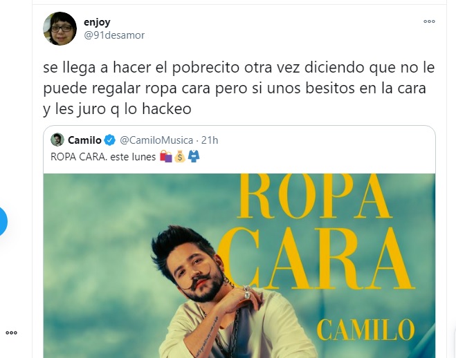 Camilo anuncia nueva canción y los tuiteros en Latinoamérica ruegan que no  repita el papel de “pobre” - Infobae