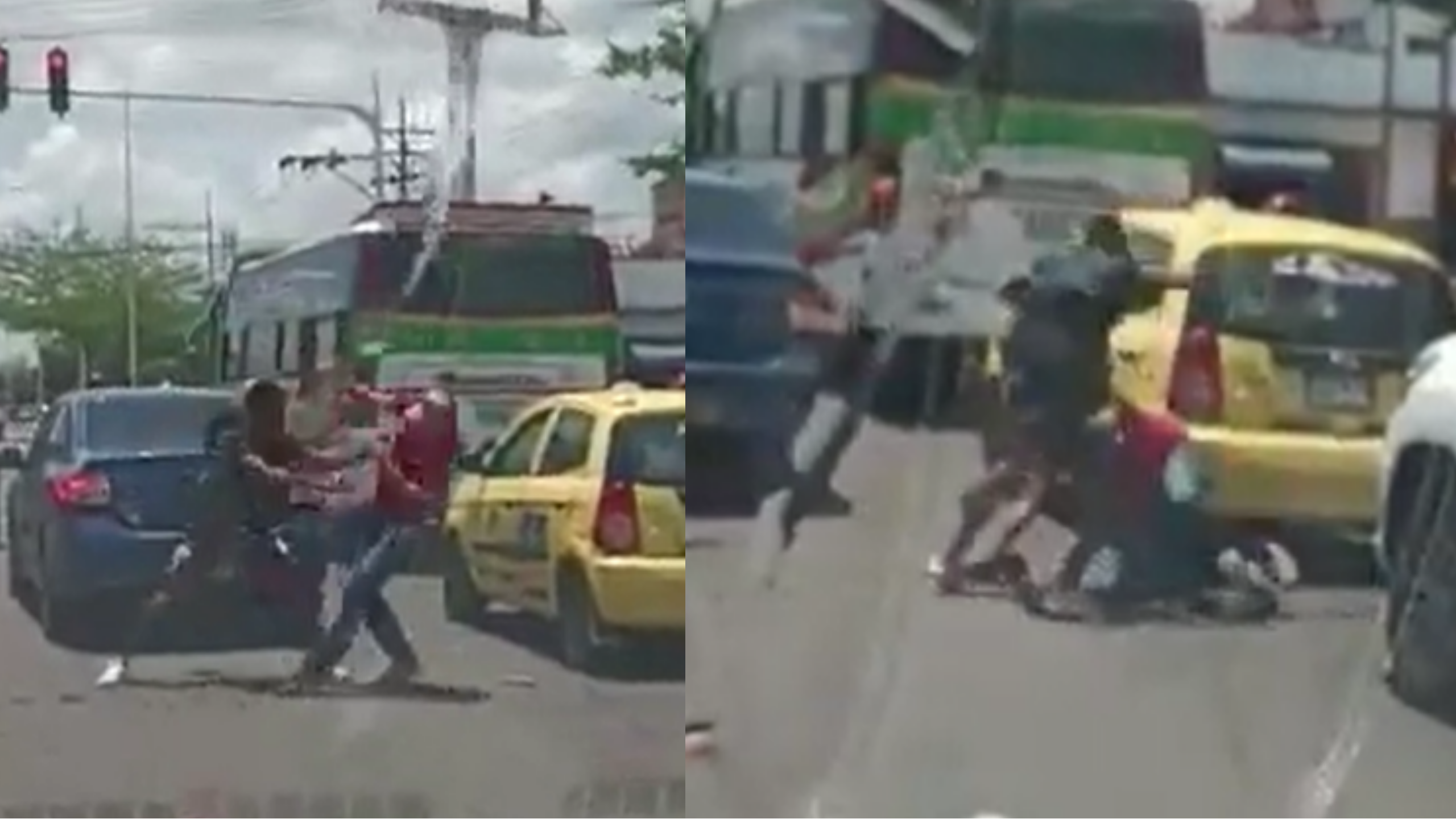 Video: taxista y limpiavidrios se fueron a los golpes en plena vía pública 