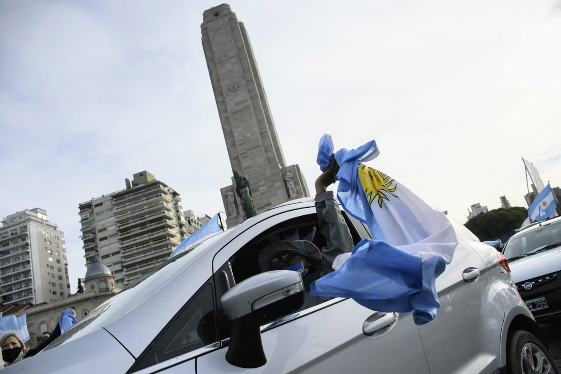 El Monumento a la Bandera, en Rosario, fue otro de los puntos de mayor concentración