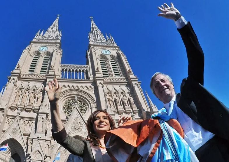 Cristina y Néstor Kirchner en Luján 
